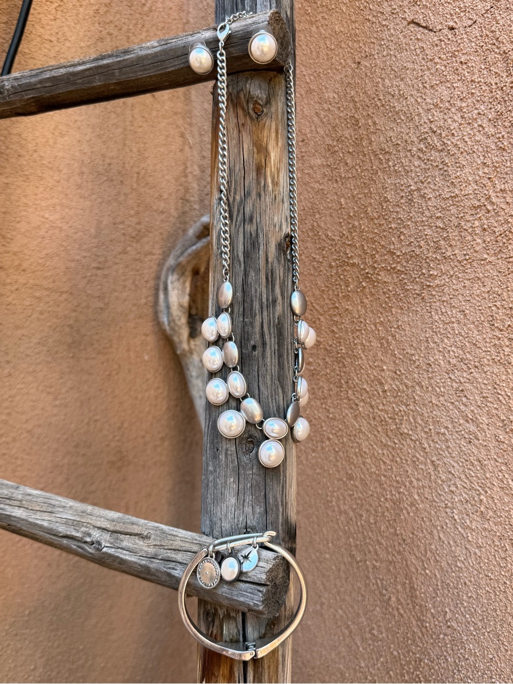 Silver-Tone Ivory Pearl Drop Earrings — Classic Pearl Look
